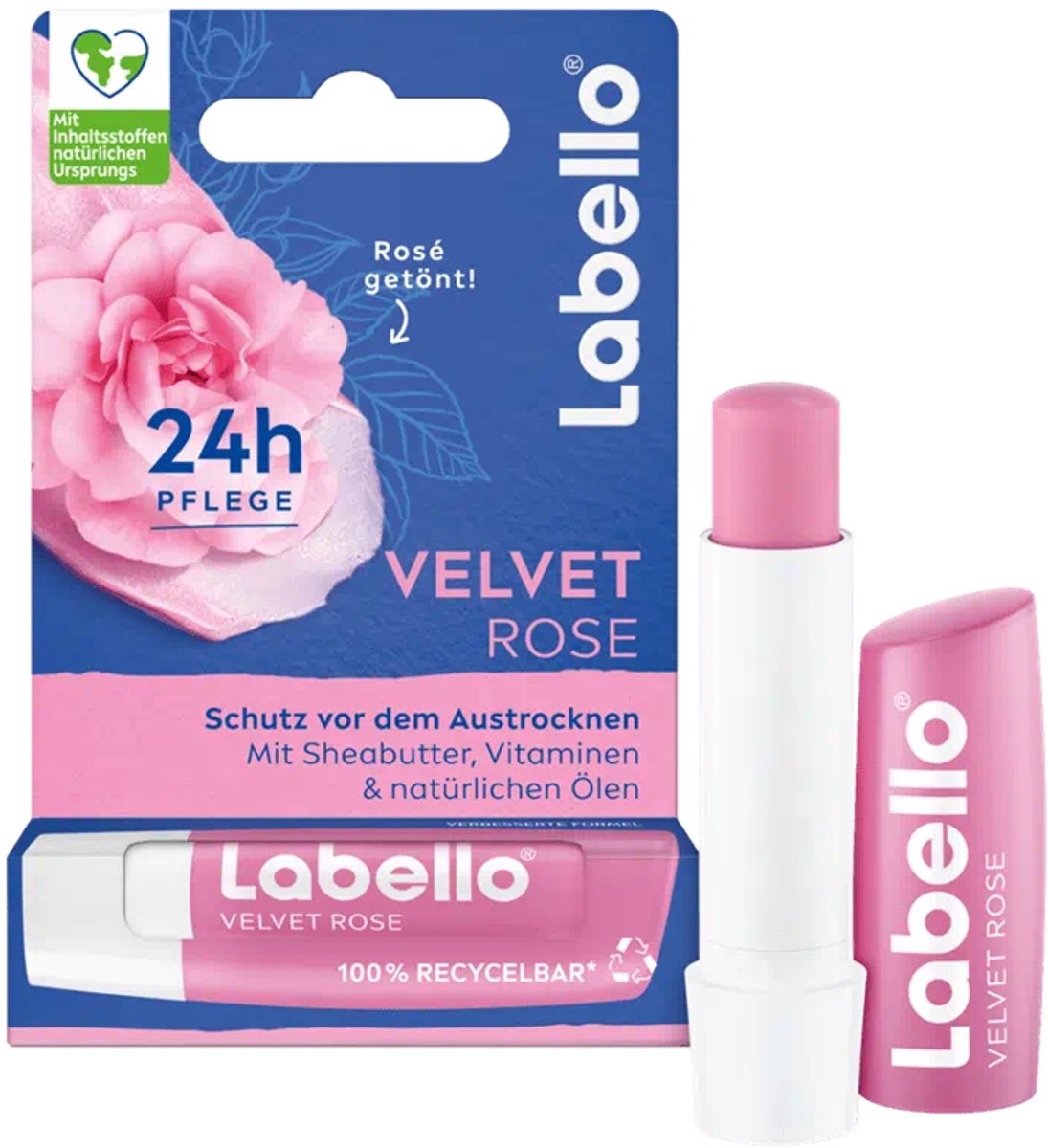 Labello Velvet Rosé Lipverzorging – 4,8 g – Hydratatie & Zachte Roze Glans