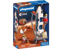 PLAYMOBIL Space ESA Mars Research Rocket | Modulaire raket met lanceerplatform en 2 astronauten | Hoogwaardige ruimtespeelgoedset | Voor kinderen vanaf 4 jaar | 72011
