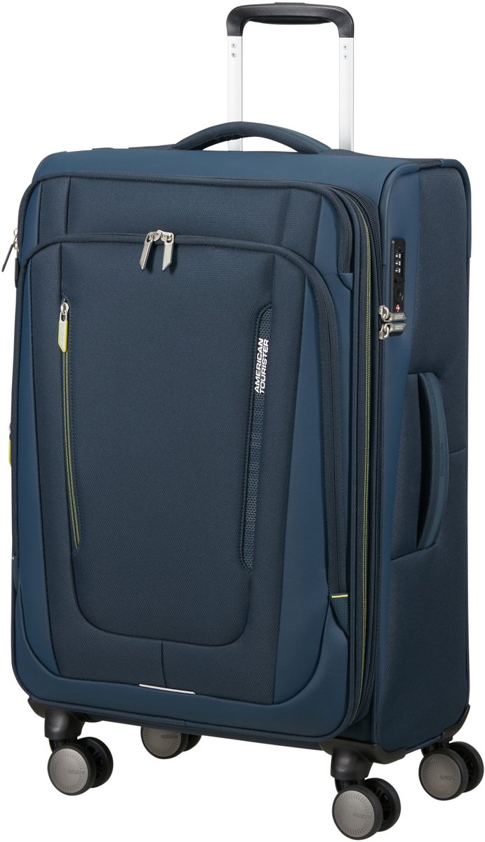 American Tourister Koffer - Wanderlite SpinnerM 4 wielen 68 x 43x29 cm - uitbreidbaar - Tsa slot - Dark navy - 81 l