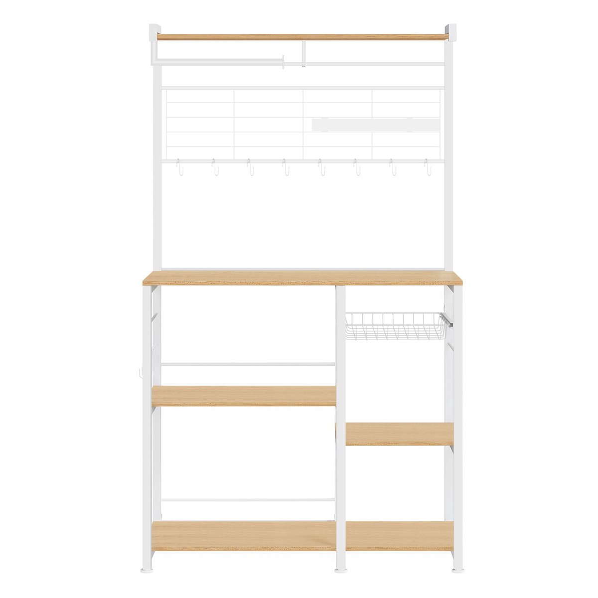 Keukeneiland met plank en magnetische messenhouder - 42 x 90 x 167 cm - Goud eiken-wit