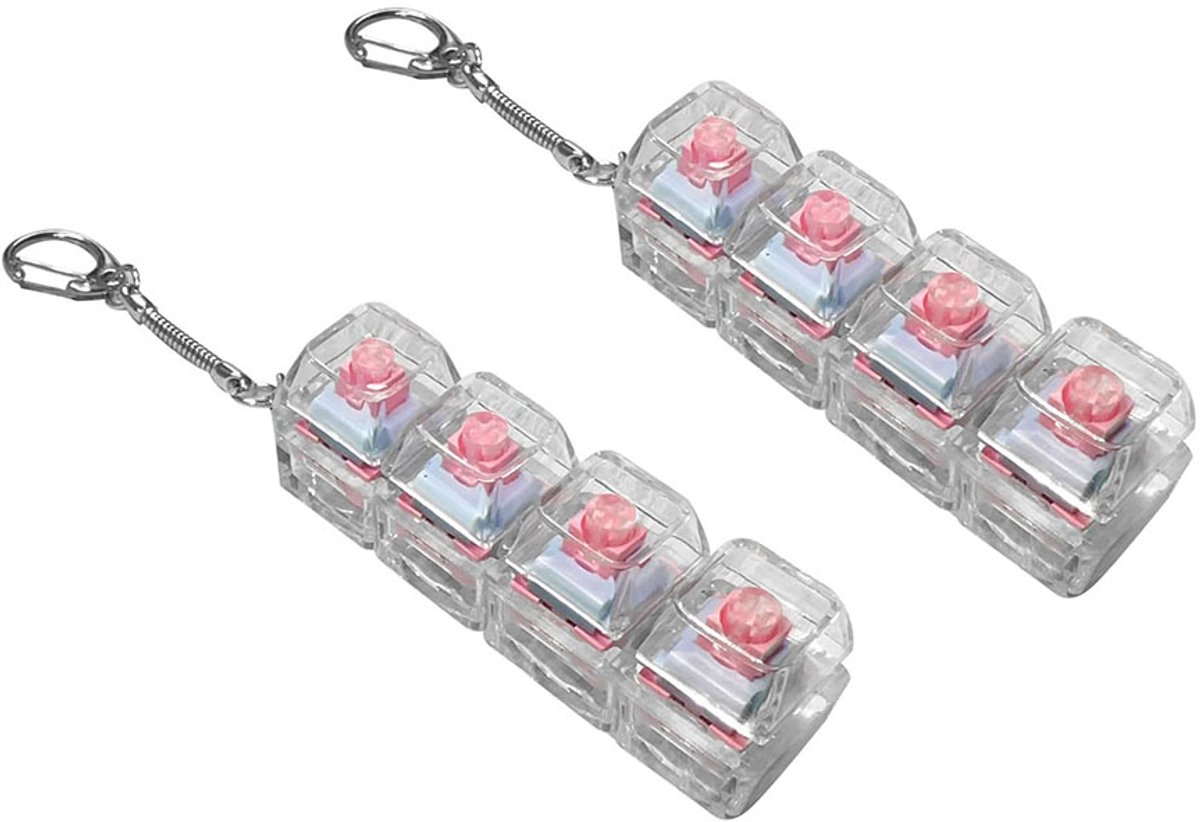 RGB Toetsenbord Fidget Sleutelhanger met 4 Knoppen en LED Licht, ABS RGB Toetsenbord Fidget Sleutelhanger met 4 Knoppen en LED Licht, ABS