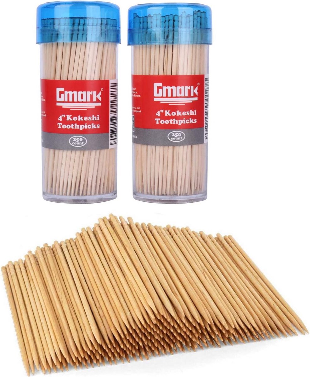 500 Houten Tandenstokers (10cm) - Premium Cocktail Prikkers voor Bites en Borrel