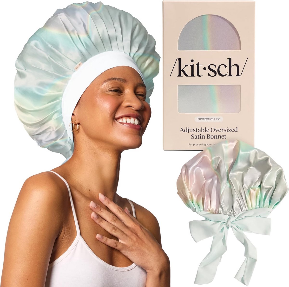 XL Satijnen Bonnet voor Dames - Ideaal voor Krullend en Gestructureerd Haar