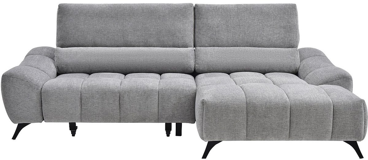 Vente-unique Relax hoekbank met hoek rechts met verschuifbare zitting in grijze stof ELOSIA Grijs
