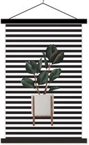 Porte-affiche avec affiche - Affiche scolaire - Plantes - Pot de fleurs - Plantes d'intérieur - 40x60 cm - Lattes noires