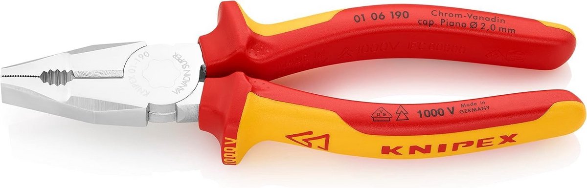 Professionele Kombi Zijsnij- en Griptang (190 mm) - VDE Geïsoleerd
