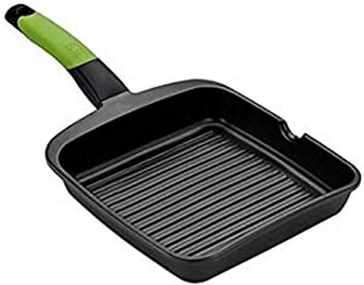 Zwarte Grill 22 cm - Geschikt Voor Alle Keukens, Inclusief Inductie