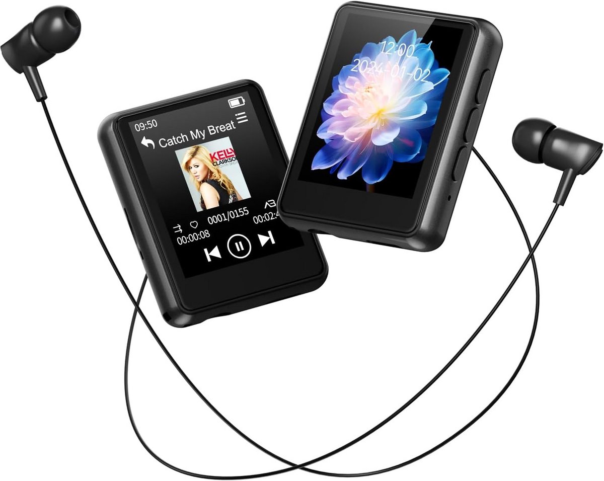 Bluetooth MP3-speler 64 GB Touchscreen met FM-radio en Opnamefunctie voor Kinderen