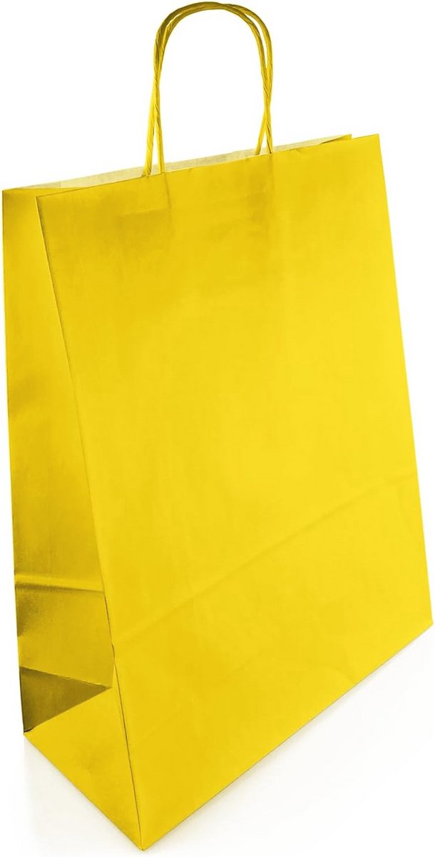 Donkerblauwe papieren tassen met gedraaid koord - 25x11x32cm