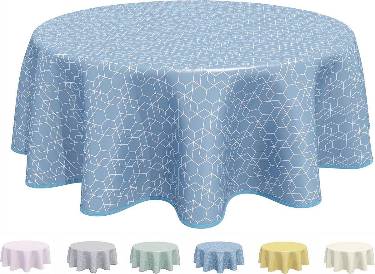 Rond Geel PVC Tafelzeil 160cm – Afwasbaar en Veeg Schoon Tafelkleed