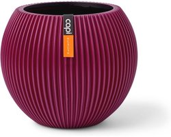 Vaas Bol Groove - 18x15 - Paars - Bloempot voor Binnen en Buiten