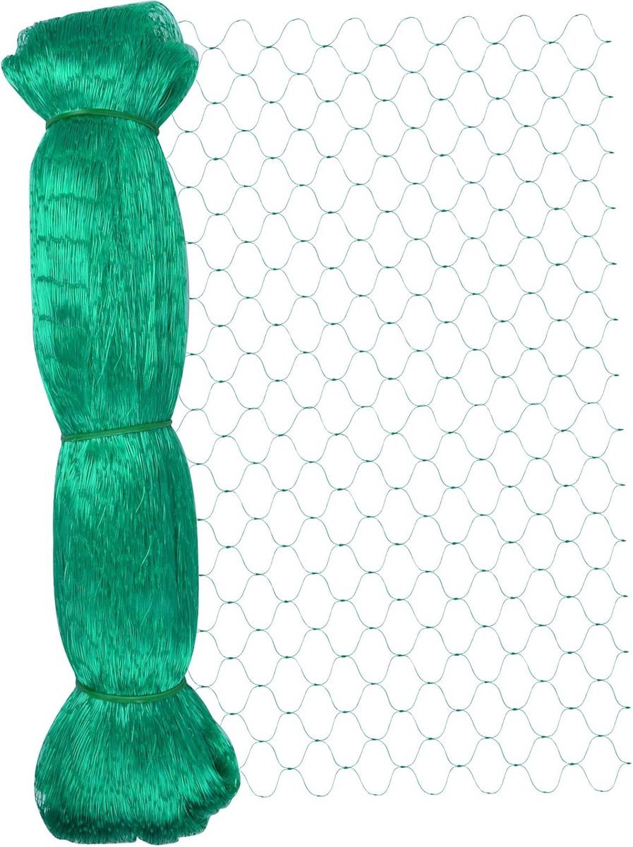 Stunq® Groen Vogelbeschermingsnet voor Tuin en Vijver 4 x 10 m, 15 x 15 mm Maaswijdte