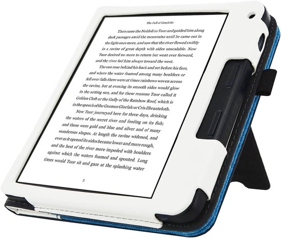 Hoesje Geschikt voor Kobo Libra 2 Sleepcover Jeans Style Hoes Wit - ereader hoesje - cover van Merkloos — afbeelding 4
