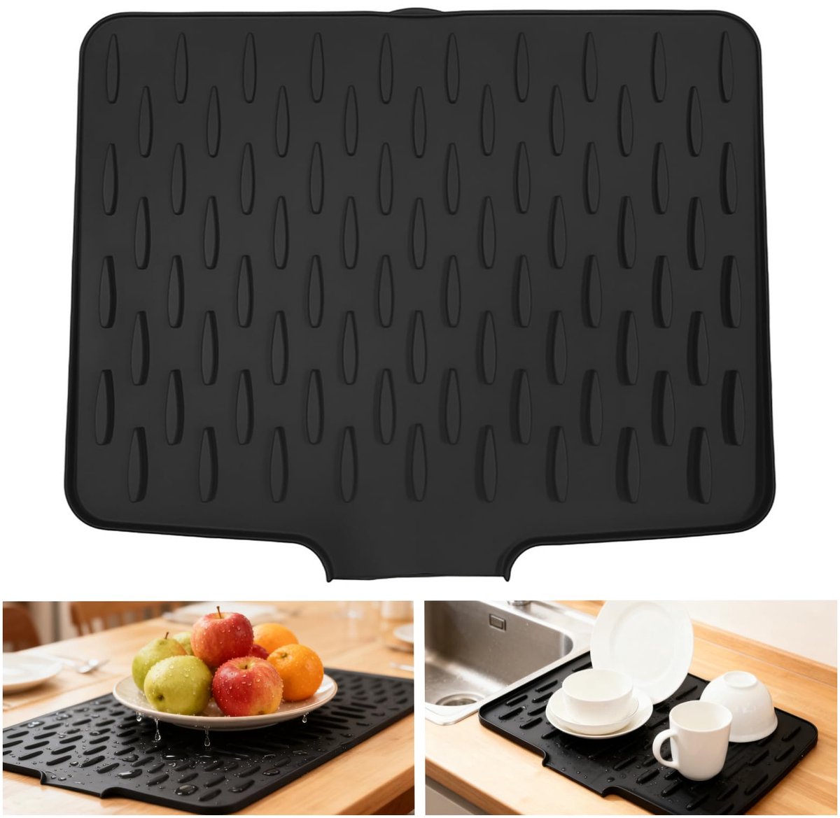 Unyqoos® Siliconen afdruipmat voor keuken met antislip en hittebestendige eigenschappen