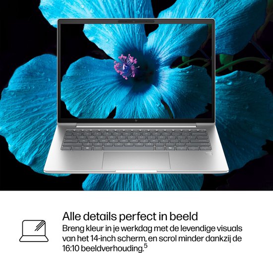 "HP EliteBook 6 EB6G1i14 U7 255H 14 64GB/1T PC NL Copilot+ PC Intel Core Ultra 7 Laptop 35,6 cm (14"") WUXGA DDR5-SDRAM 1 TB SSD Wi-Fi 7 (802.11be) Windows 11 Pro AI PC Zilver" - HP - Hoofdafbeelding