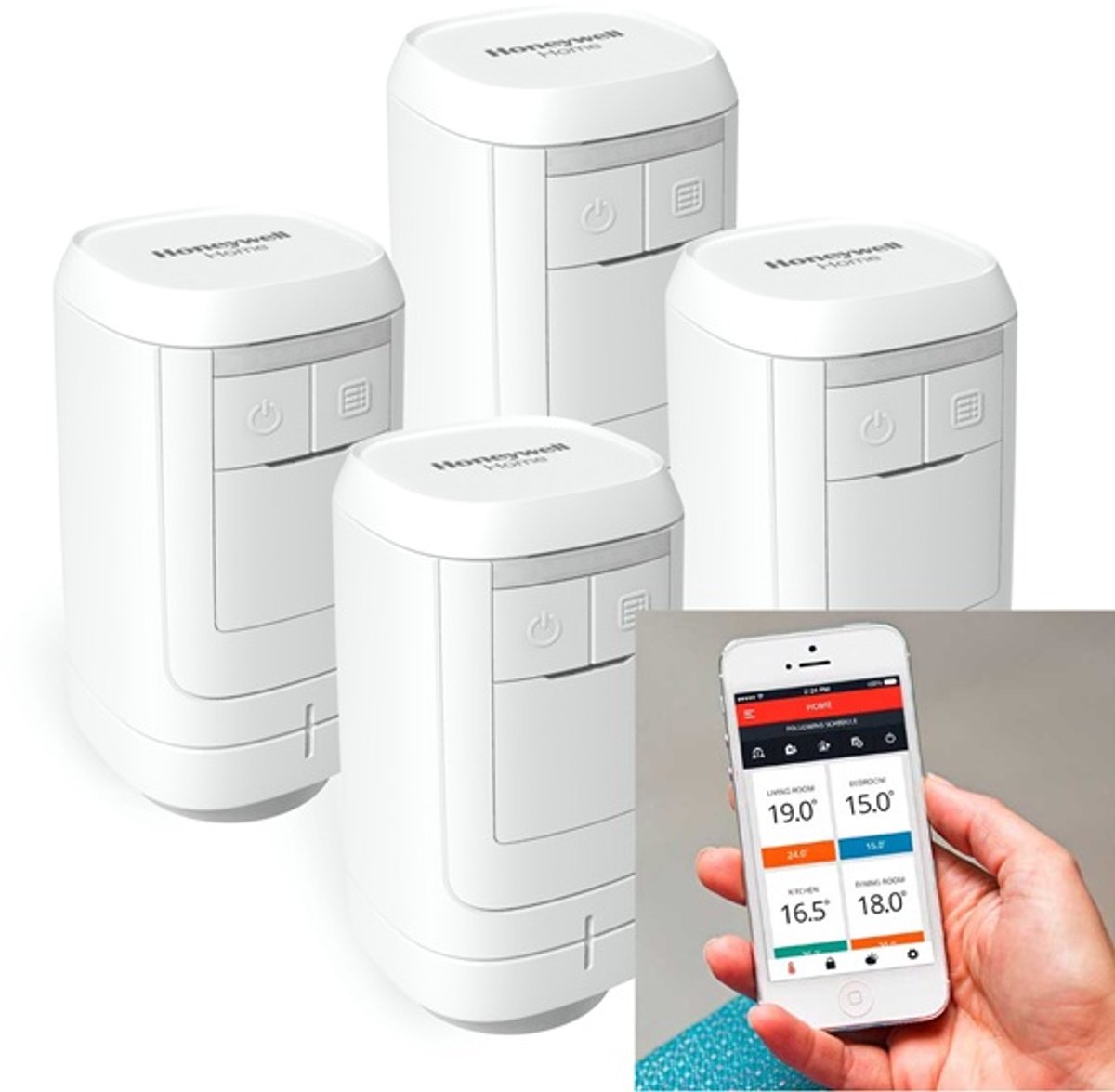 Honeywell Home evohome draadloze thermostaatknop zonder lokale bedieningsmogelijkheid - 4 stuks (HR914)