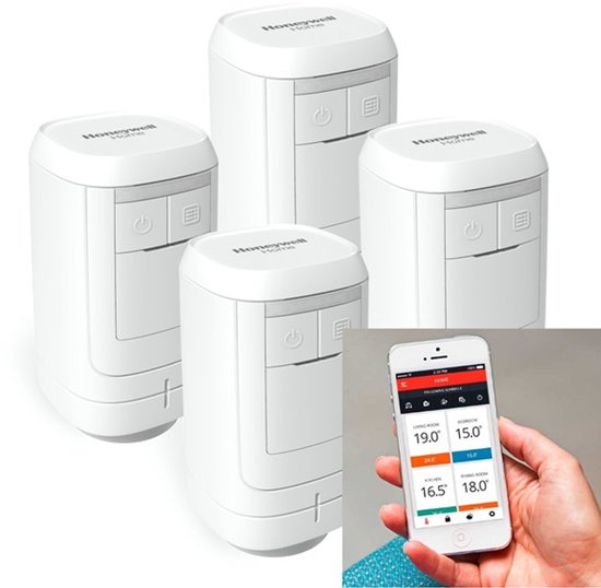 Bouton de thermostat sans fil Honeywell Home type HR91 pour evohome sans option de commande locale avec adaptateurs de montage 4 pièces HR914
