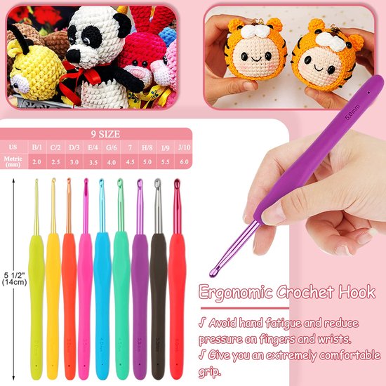 IMPERATORIS® Creative Haakpakket/Haken pakket 58-delige haakset - Inclusief Breinaalden - Voor Volwassenen en Beginners van IMPERATORIS® — afbeelding 2