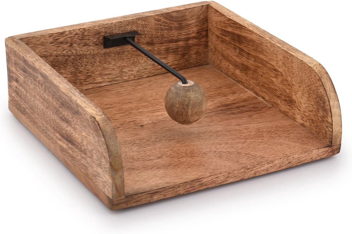 Rustieke houten servethouder voor binnen en buiten - vintage woondecoratie