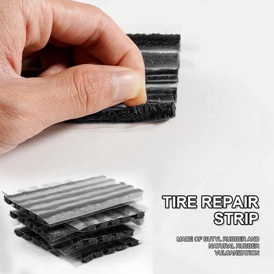 Tubeless Bandenreparatieset - Universele Reparatiestrips voor Auto & Motor - Zwart, 100x3.5mm (50 stuks) — afbeelding 2