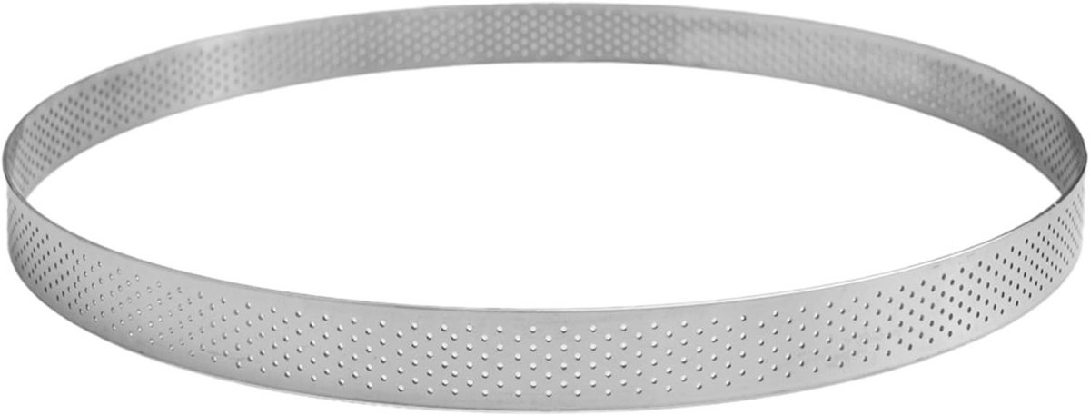 Geperforeerde Taartring RVS - Voor Perfect Gekookte Taarten - Ø 22 cm - 2 cm Hoog