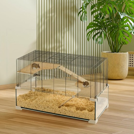 Rufus Rodent Cage, Black, 45 x 50 x 33 cm, Cage, Hamster, Mouse, Racing Cage, Accessories, New