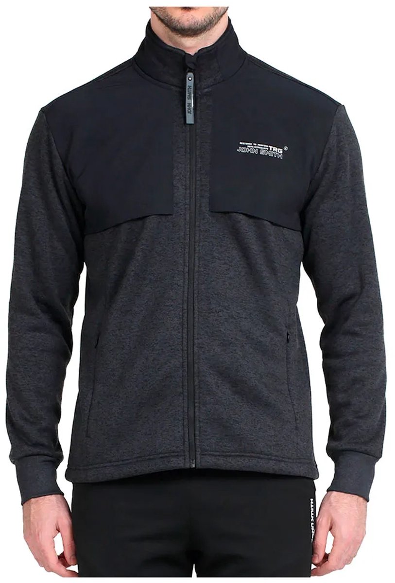 John Smith Timir Sweatshirt Met Rits Zwart XL Man
