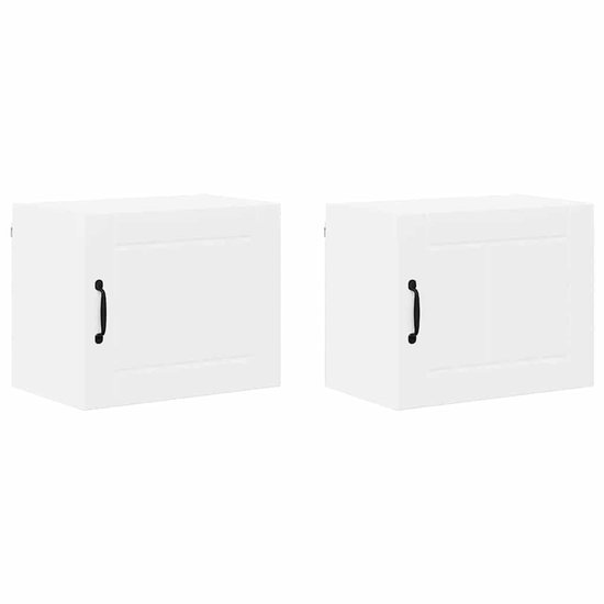 2 St Keukenkast | Wandkast | Muurkast | Opbergkast Aan De Muur Wit 30 X 31 X 40 Cm Bewerkt Hout