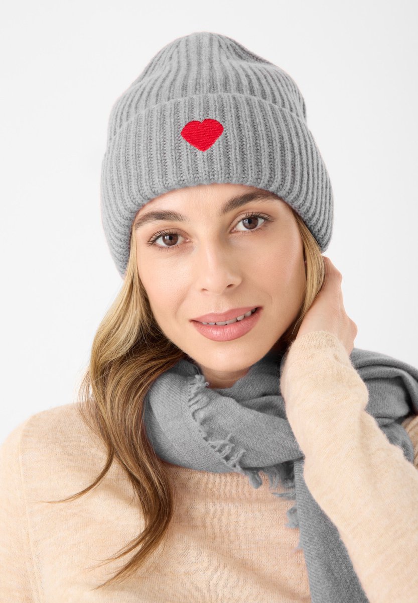 Codello Premium gebreide muts met hartvormig motief