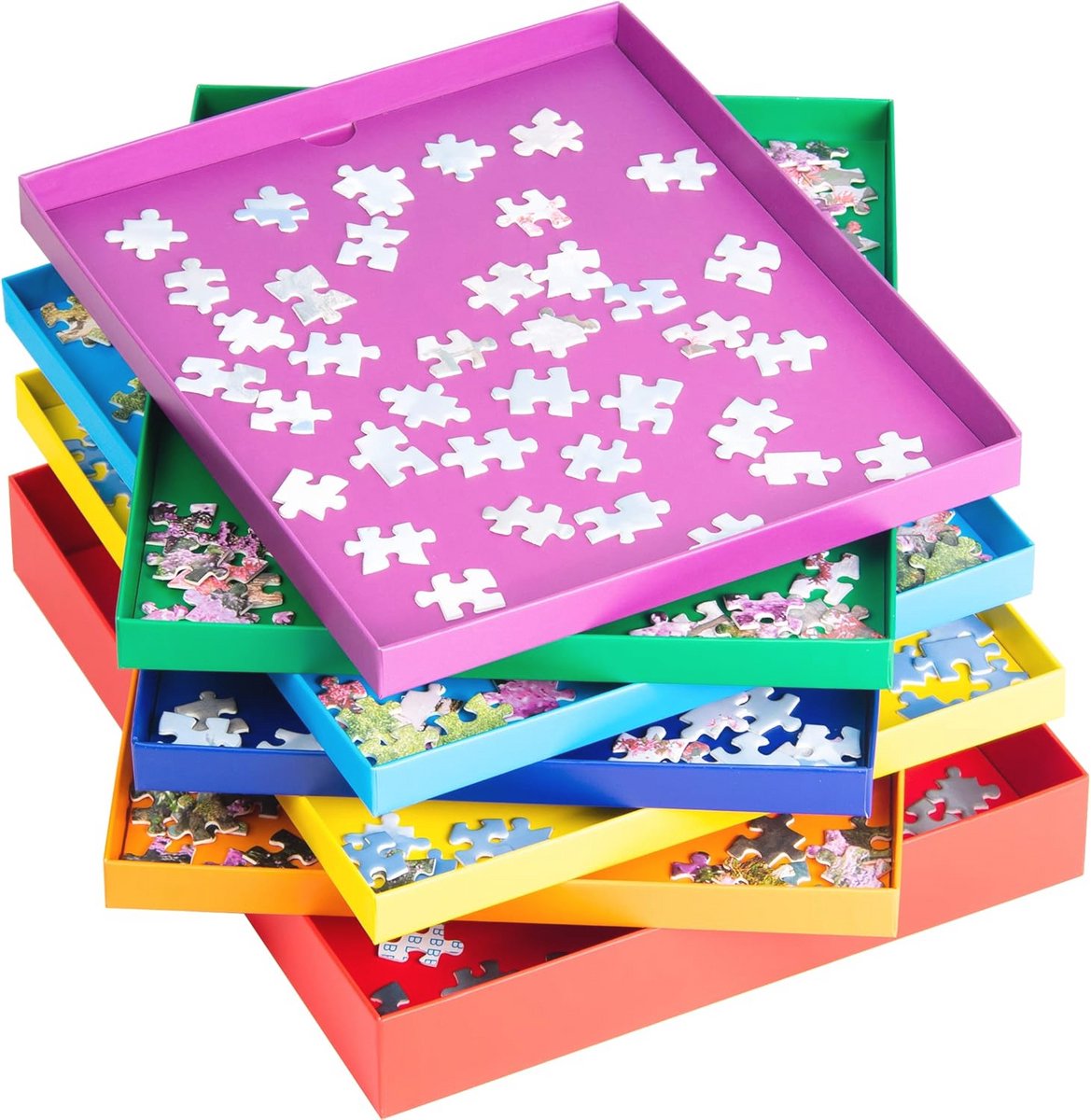 Stapelbare Puzzelsorteerders met Deksel - Puzzelaccessoire voor Efficiënte Sortering