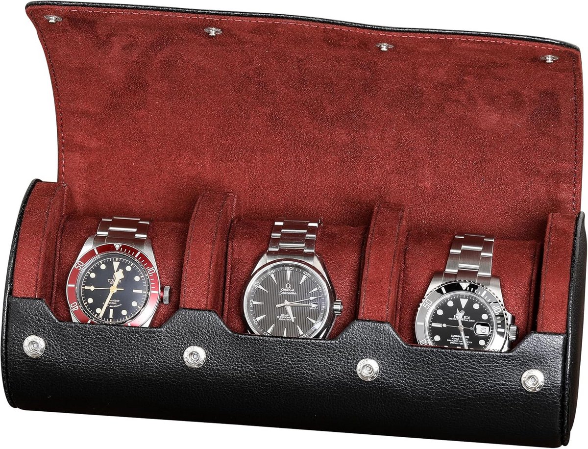 Horlogerol Reistas voor 3 Horloges | Bescherming voor Polshorloges en Smartwatches tot 50 mm