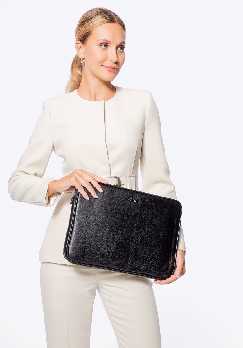 Wittchen - Laptoptas - 15.6 inch - Donkerbruin - Echt Leer
