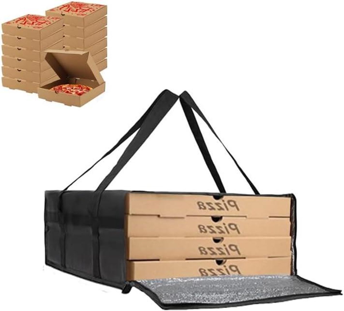 Allecta - Thermische tas voor pizza en picknick - ideaal voor camping en maaltijdbezorging - 50 x 50 x 20,5 cm.