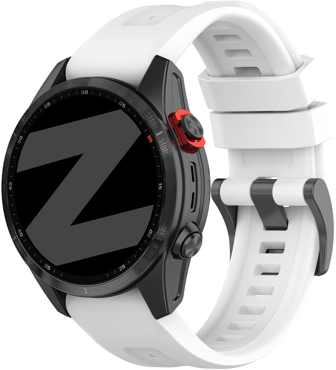 Bandz siliconen bandje geschikt voor Garmin Fenix 9 (43mm) / 9 Pro (43mm) 8 - 43mm / Fenix 7s (Pro - Solar - Sapphire Solar) / Fenix 6s (Pro - Sapphire) / Fenix 5s (Plus - Sapphire) / Epix Pro (Gen 2) 42mm / Instinct 2s - E - Wit