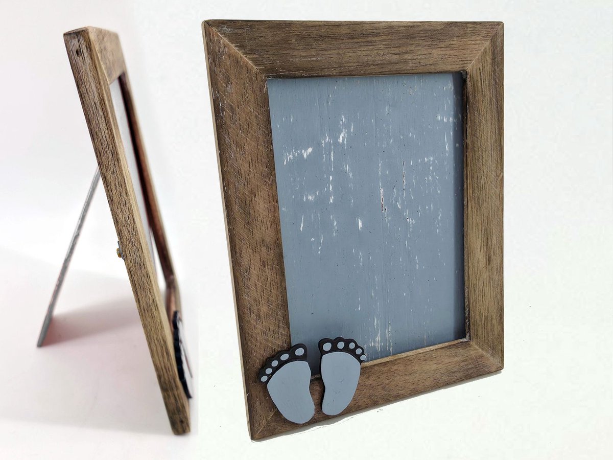 Fotolijst baby voet blauw 21x16cm baby blauw