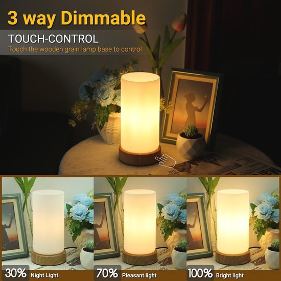 Nachtlampje Dimmable Touch - Tafellamp met 3 Helderheidsniveaus voor Minimalistisch Interieur — afbeelding 4