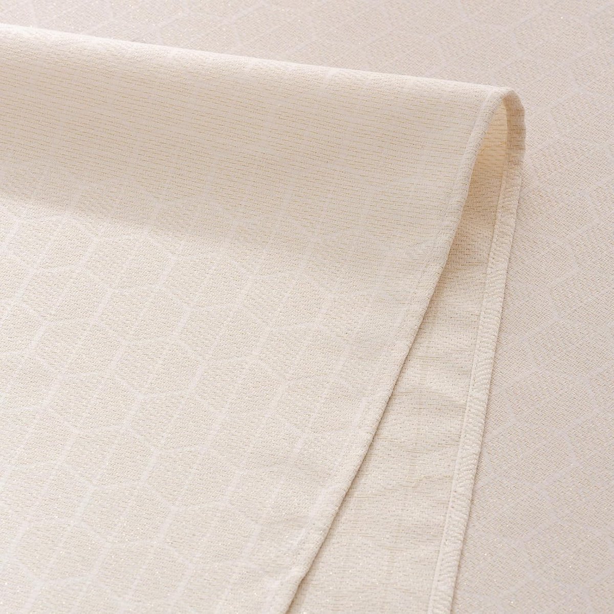 Vierkant Jacquard Tafelkleed 140x140 cm Ecru/Goud - Vuilafstotend & Waterdicht