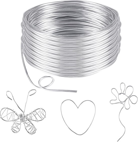 IJsblauwe aluminium draad, dikte 14; Geanodiseerde sieraden maken, kralen maken, bloemen, beeldhouwen, draadweven; 60 ft - België