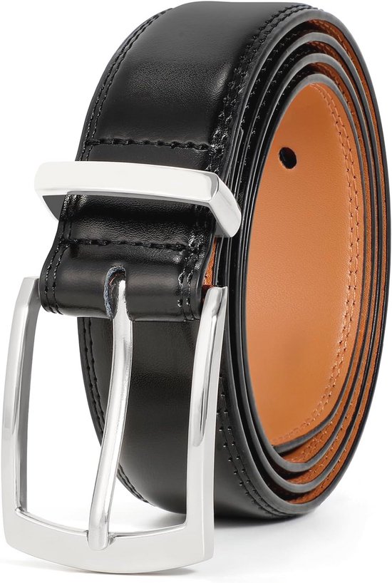 Leren Broekriem 4,5 cm breed craquelé wit | Beunk lederwaren