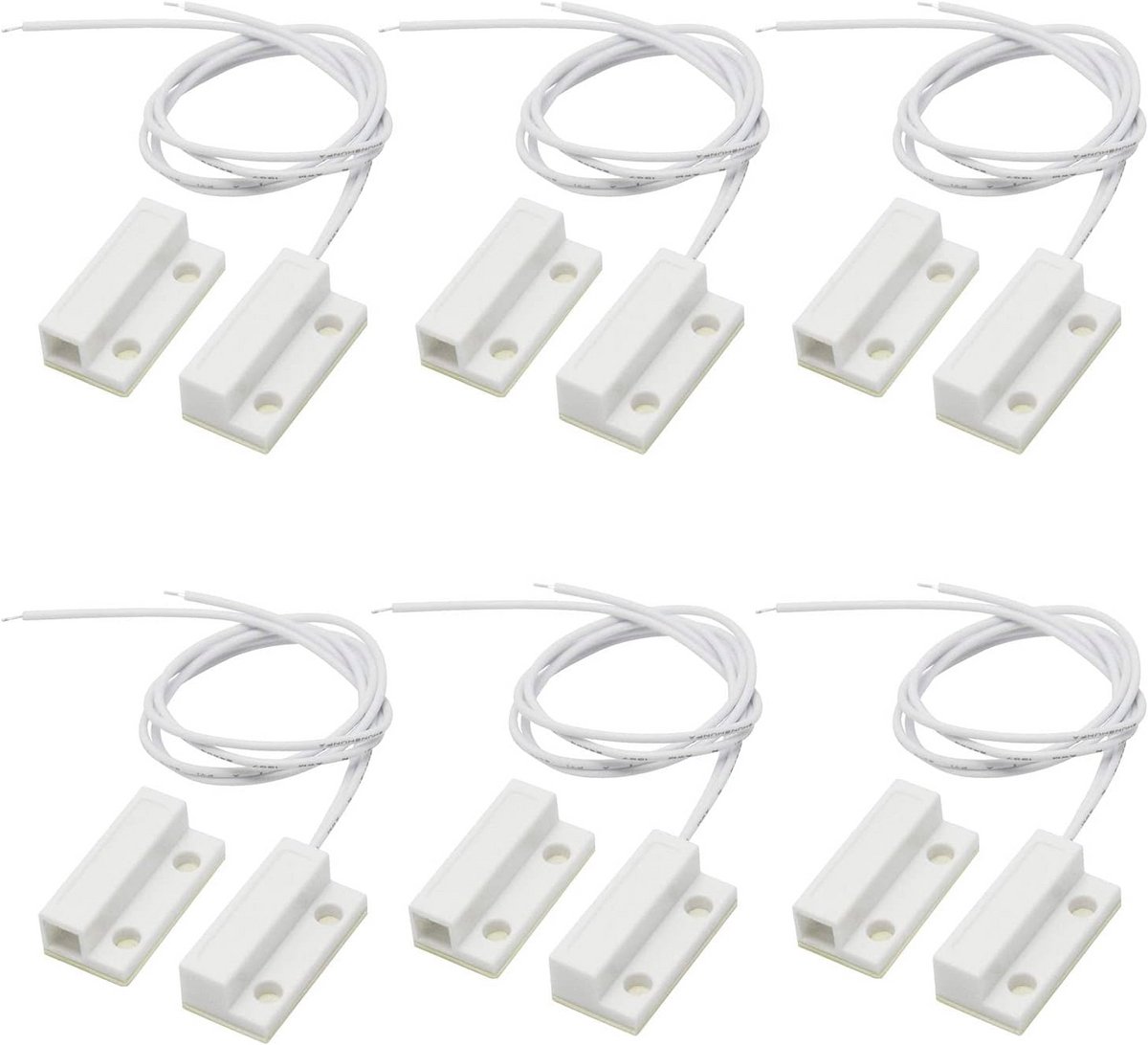 Deurcontactschakelaar - Bedrade Magnetische Deur- en Raamsensor (6 Stuks) - Veiligheidsalarm voor Deuren, Ramen en Laden