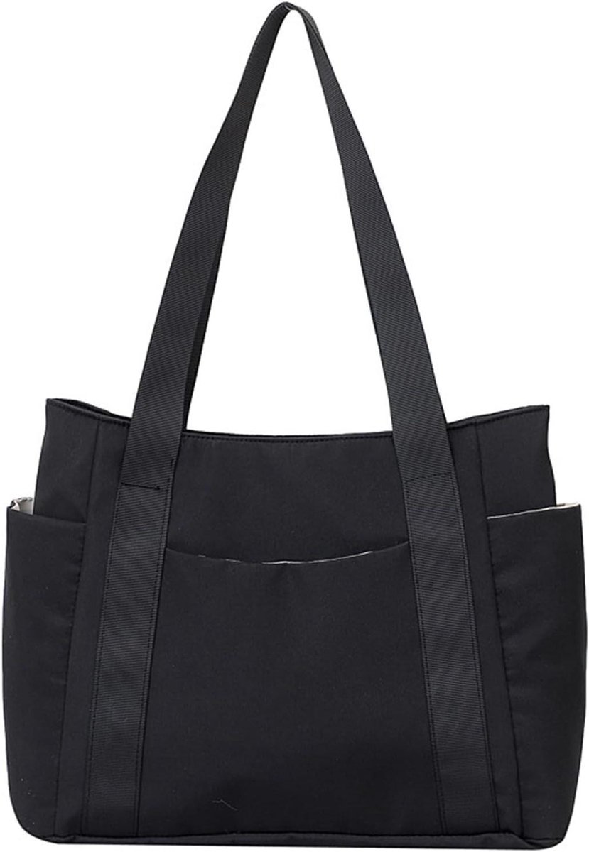 E-Ambar - Zwarte Grote Tote Tas met Rits voor Dames - Ideaal voor Reizen, Strand en Werk