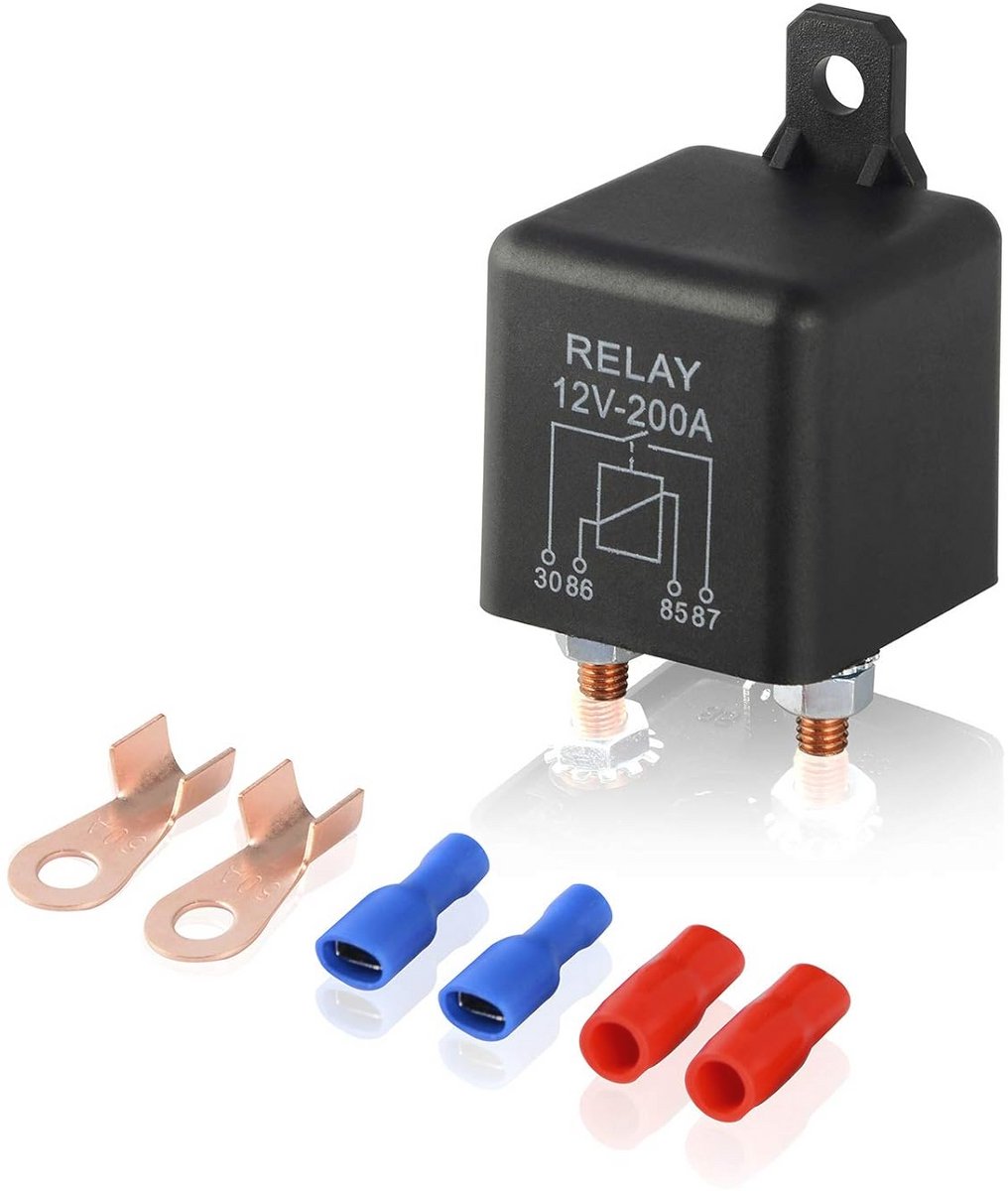 Accu-scheidingsrelais 12V 200A voor auto, vrachtwagen en motor - Heavy Duty
