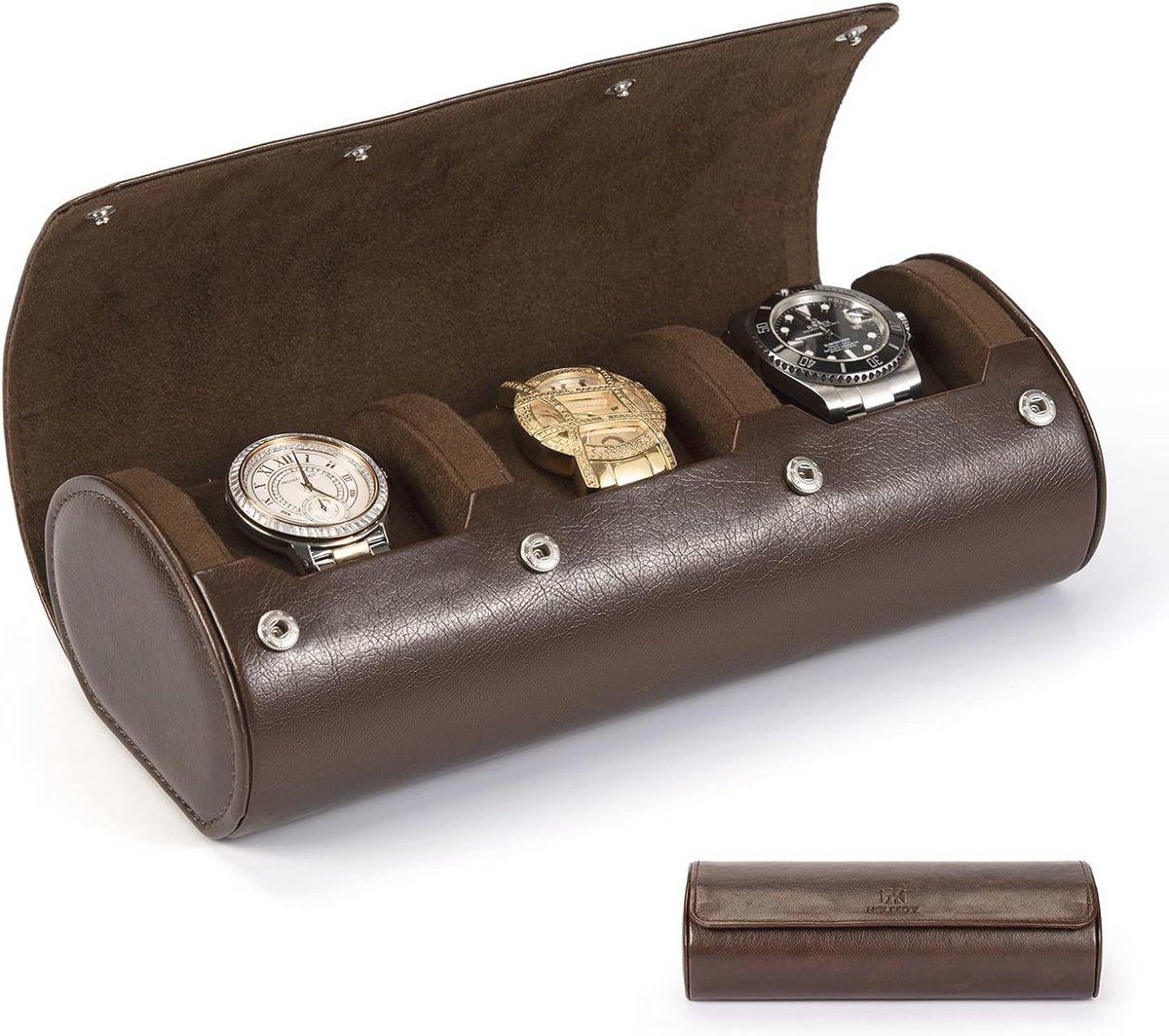 Horloge Travel Case voor 3 Horloges - Draagbare Organizer en Reiskoffer tot 50mm