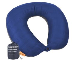 TREKOLOGY Opblaasbaar Reis Nek Kussen - Lichtgewicht, Ergonomisch Nek Kussen voor Vliegtuig en Lange Vluchten - Compact Vliegtuig Reis Kussen met Wasbare Hoes - Comfortabel Nek Rust
