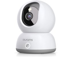 blurams Bewakingscamera, wifi, binnen, 2 K, babycamera, 360 graden, binnencamera voor baby/dieren, nachtzicht, oproep met één knop, bidirectionele audio, compatibel met Alexa en Google Assistant