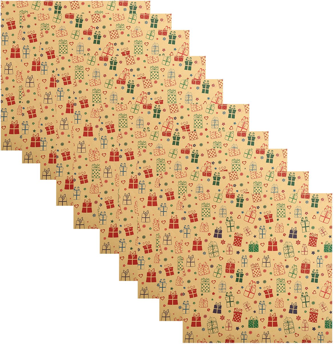 Kraft Cadeaudozen Met Deksel - 10 Stuks Assorted Sizes - Kraft Kleur - Voor Grote Kleding Cadeaus