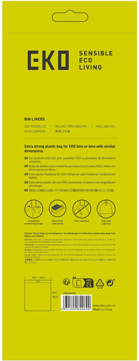 EKO afvalzakken type F 40-60 liter - 6 rollen van 12 zakken