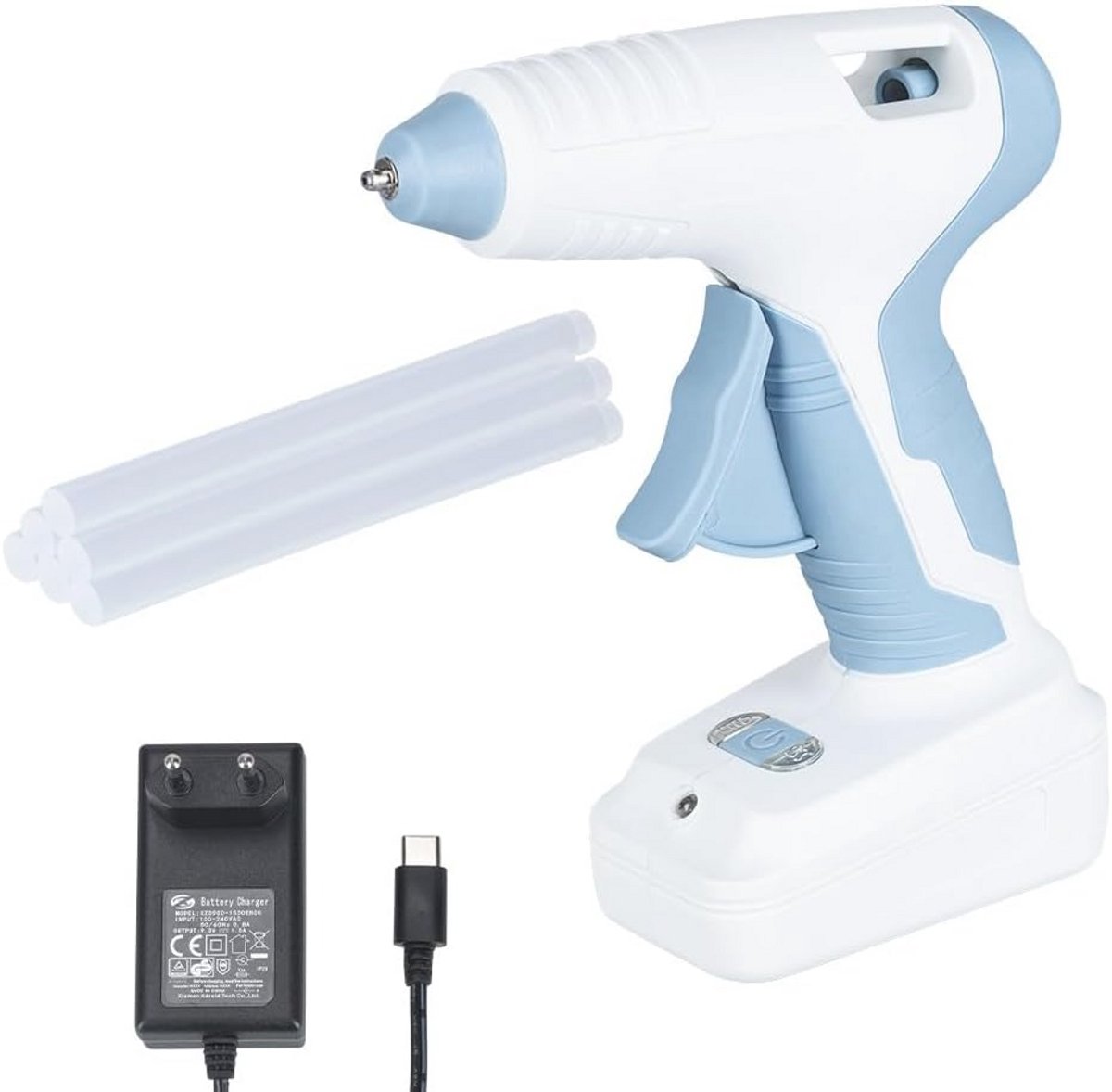 Draadloos lijmpistool met LED-werklamp en laadindicator | Krachtig en compact