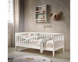 Petite Amélie Peuterbed 140x70 cm - Wit Kinderbed - Creëer een Veilige & Stijlvolle Slaapomgeving - Voor Kleintjes die Hun Ledikant Ontgroeid Zijn - Plume Collectie