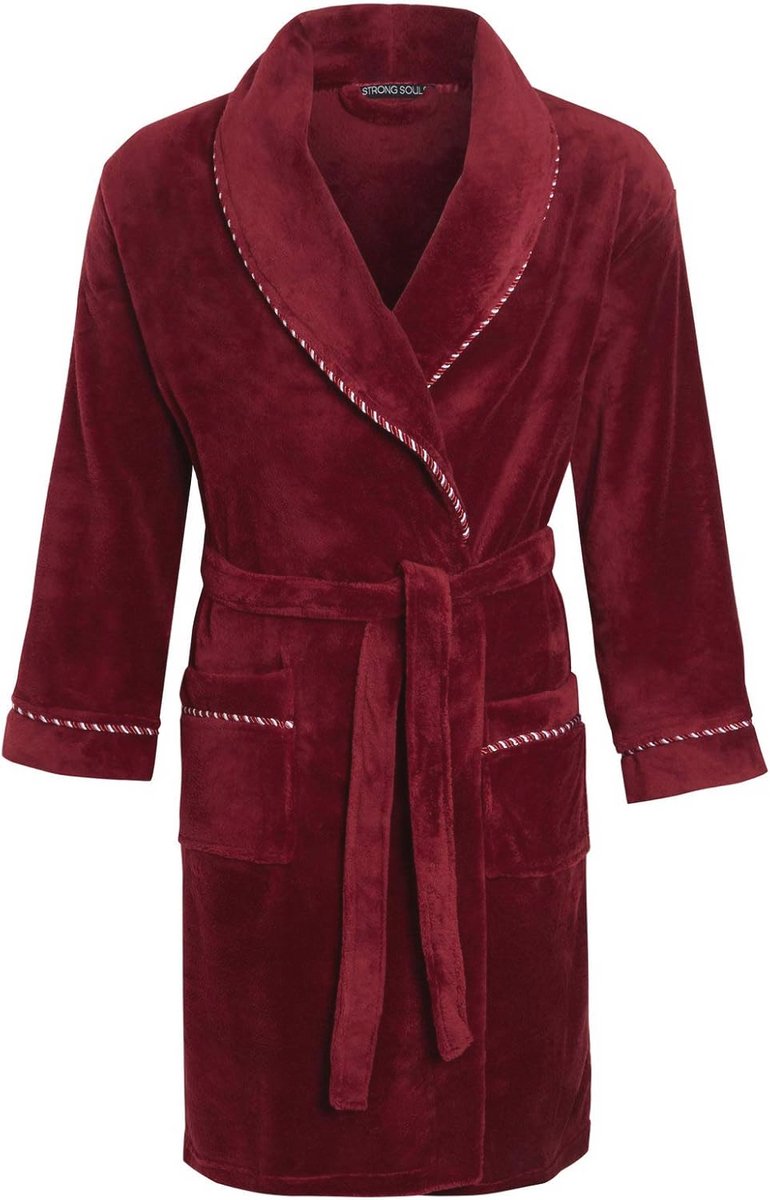 Volledige lengte luxe fleece badjas voor heren
